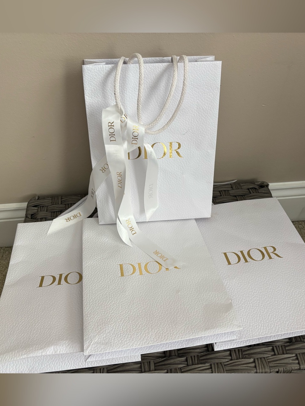 Dior Gift Bags with Gold Logo